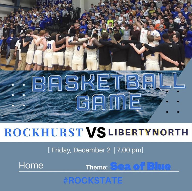 🚨FIRST HOME GAME OF THE YEAR🚨
Listen up boys‼️ I know it’s short notice but we have a HUGE game tomorrow vs. Liberty North‼️ BE THERE @ 7 in the performance gym‼️ 
Theme is Sea of Blue‼️