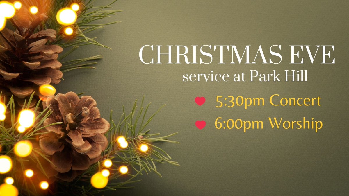 ParkHill_CC's tweet photo. Come and worship. Join us as we celebrate Christmas and the promise fulfilled. Share with us the joy of the season and cookies, coffee and hot cocoa. https://t.co/mS1n4CbsgI