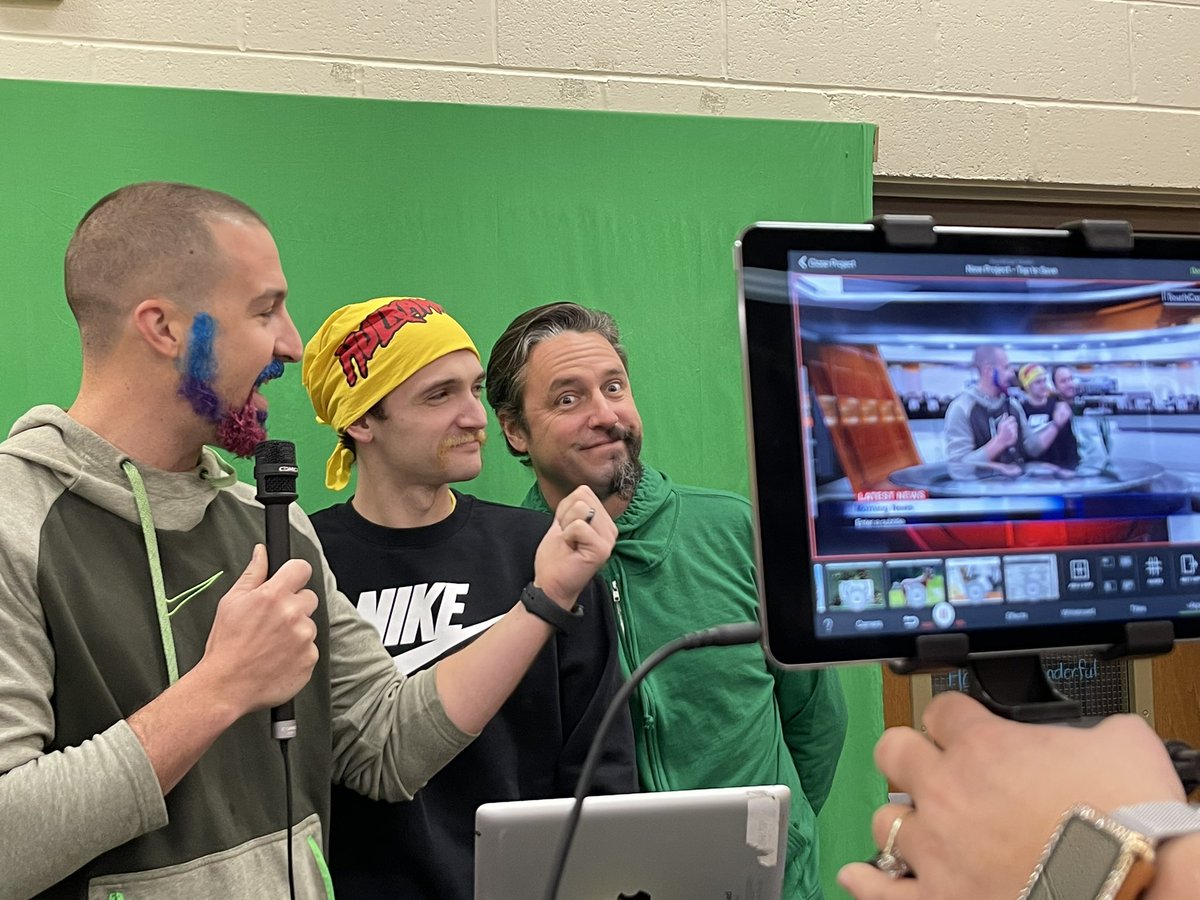 jacwillie's tweet photo. Morning news fun. No Shave November results came in!!! #LEHSD #FPErocks #morningnews #froggyfun https://t.co/O5wCyQwaRS