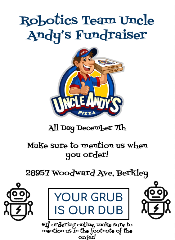 247_DaBears's tweet photo. Who wants pizza!! We have an Uncle Andy's fundraiser on December 7th! Make sure to mention us when you order and when ordering online, make sure to mention us in the footnote! https://t.co/9M2sLFhVI9