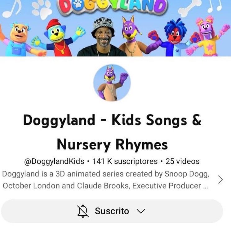 SnoopDogg sacó un show para niños en YouTube que se llama Doggyland, y le enseña a los niños sobre el amor propio,el poder de los pensamientos positivos, el alfabeto, colores etc...con canciones de rap en su mayoría escritas por el.