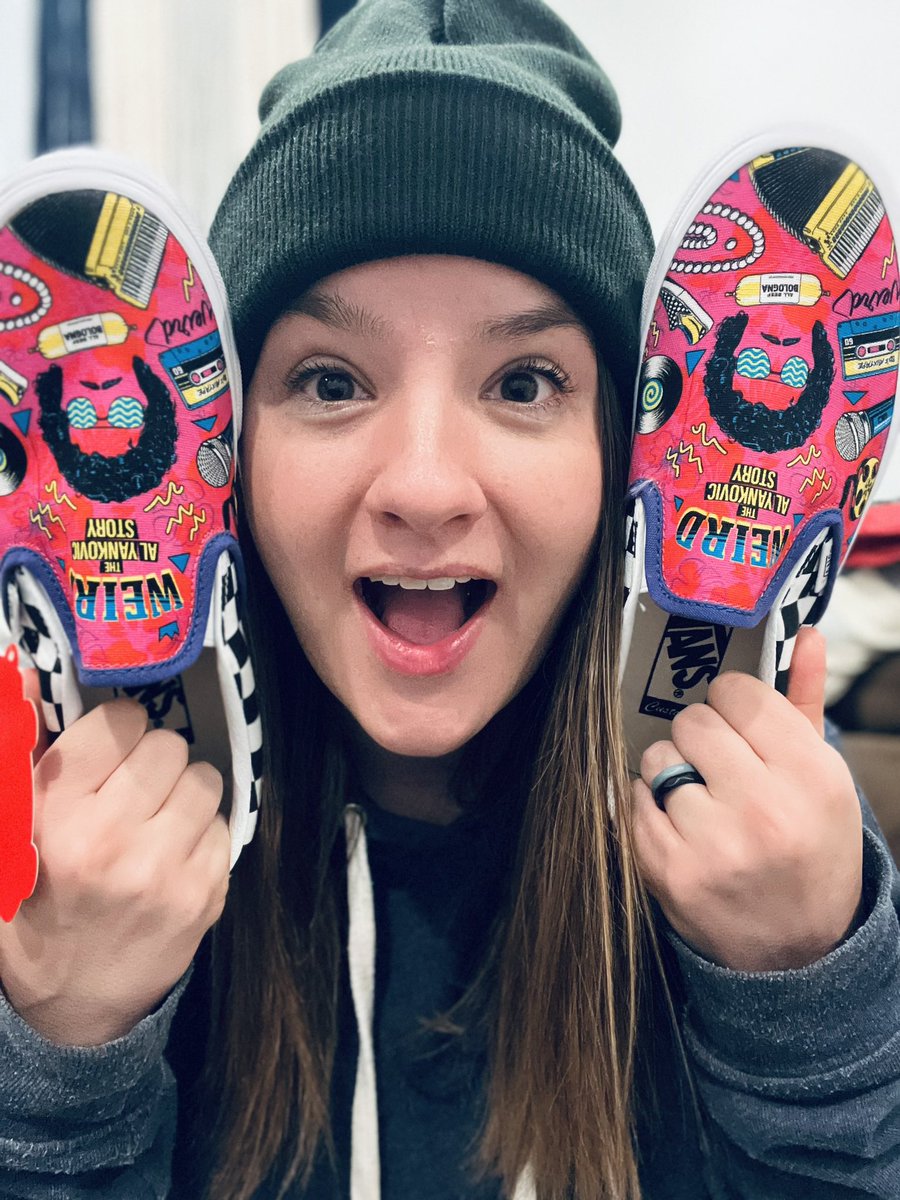 eringoenner's tweet photo. Thank you, @Vans and @TheRokuChannel!!! They are too pretty to wear!! 💜🪗💕🏁#WEIRDTheAlYankovicStory https://t.co/aI5Mb8YOYN
