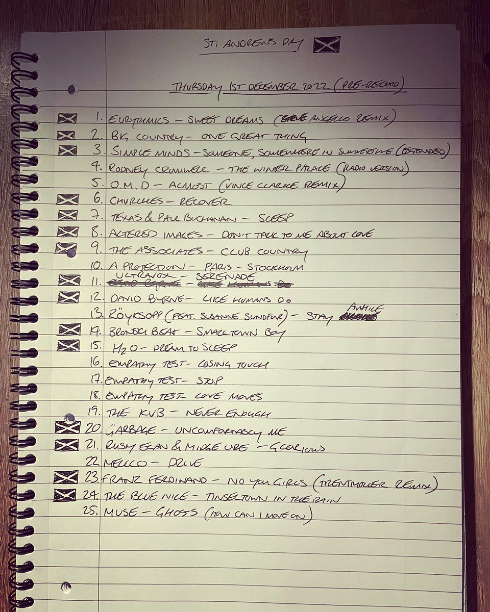 RadioLeggy's tweet photo. Tonight on Helen’s Mixtape broadcast on @365Radiodotco, we had tracks from @Eurythmics @SteveAngello @BigCountryUK @simplemindscom @robot_rocker @OfficialOMD @VinceClarkeSamp @CHVRCHES @texastheband #paulbuchanan @AlteredImages5 @associatesband #aprojection @UltravoxUK https://t.co/ILlTVJDO0J
