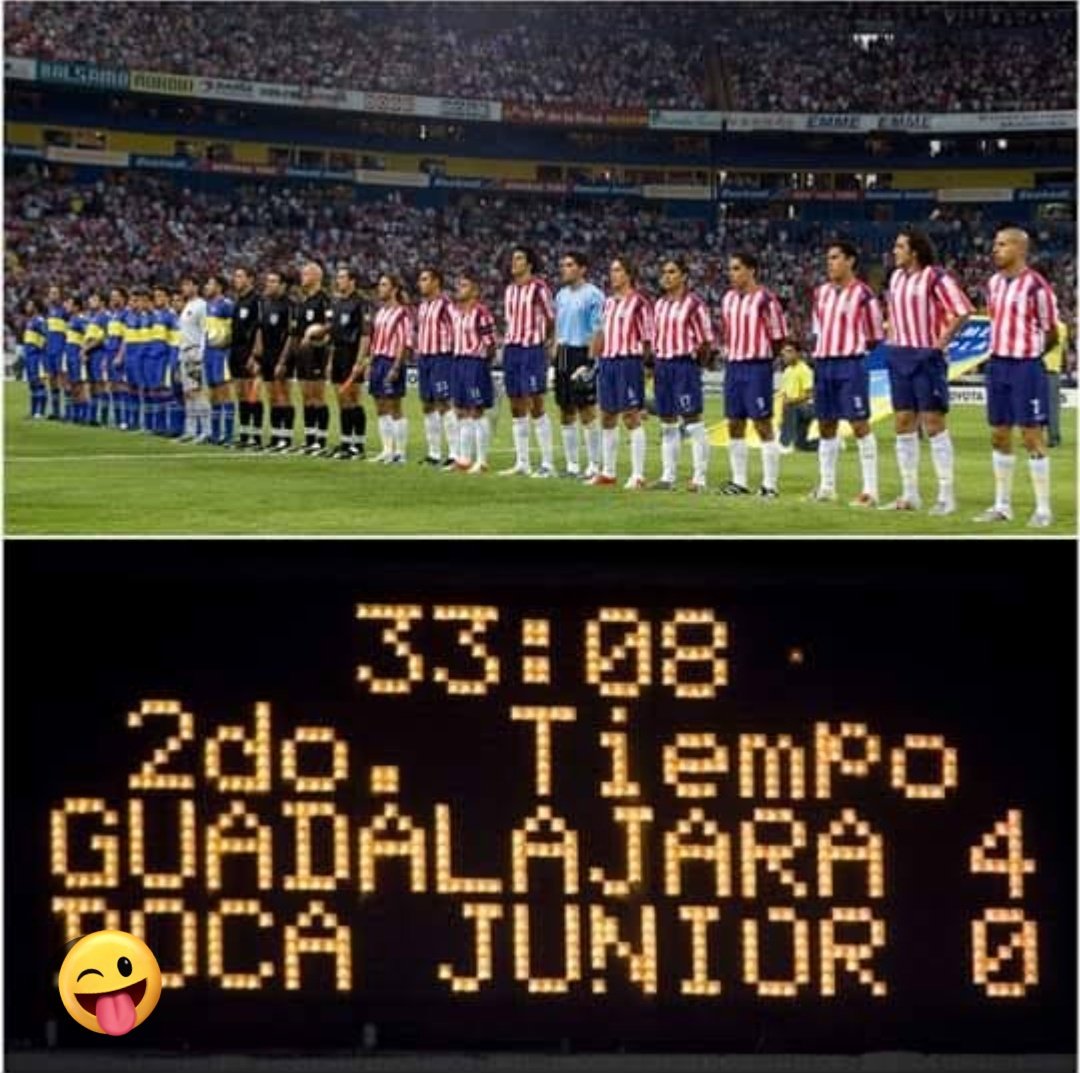 Juliopc071's tweet photo. @FlavioAzzaro Solo para refrescarte un poco la memoria... Guadalajara un equipo sin extranjeros saco de paseo al boca ... Y así hay mucho chos partidos ... No sé sientan lo mejor xq lloraban cuando la Liga MX participaba en la libertadores 🍌 https://t.co/mAz4SoyuRS