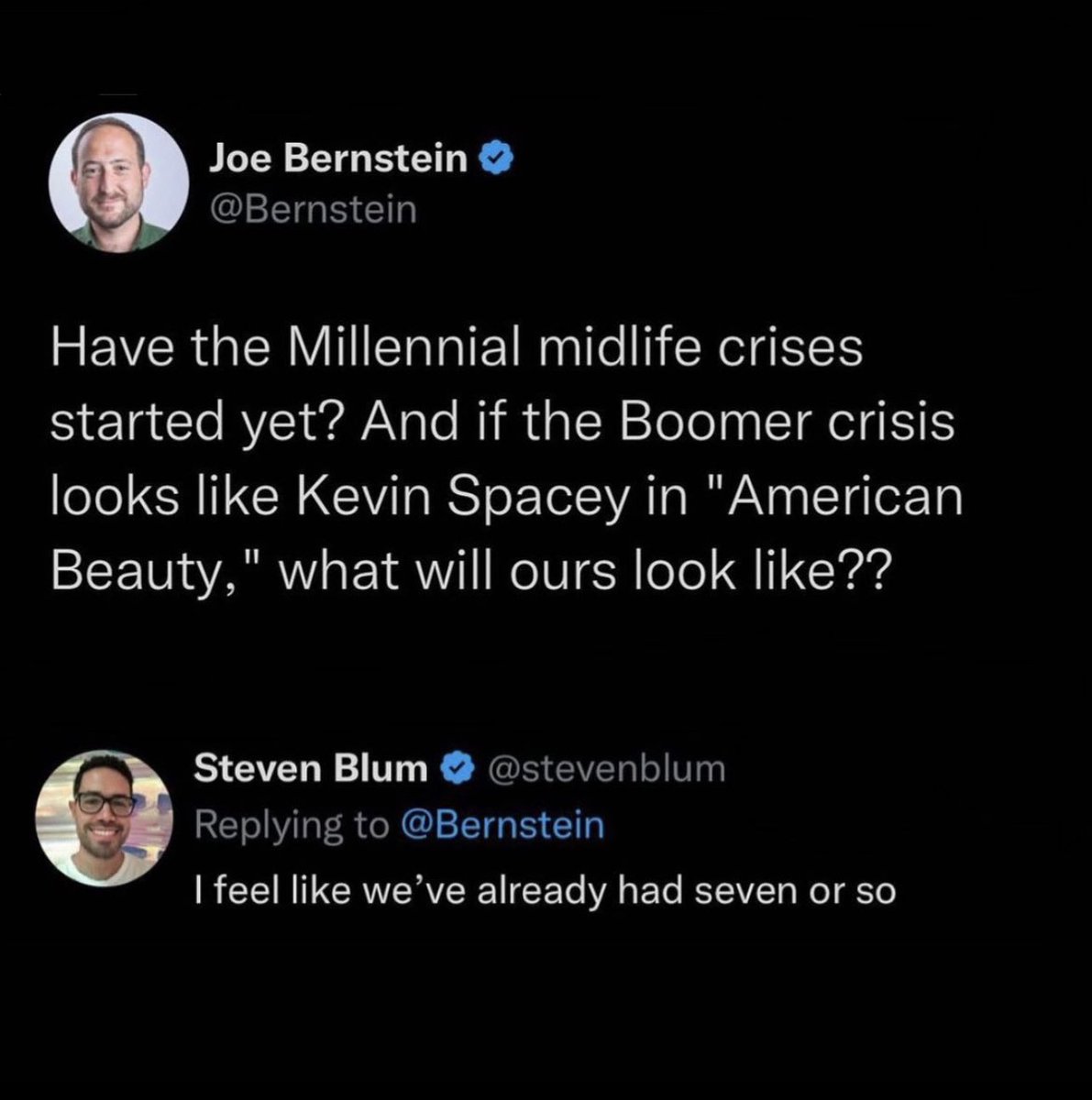 ms_sixfeet's tweet photo. TBH I think Millennials deserve a midlife calmness https://t.co/tqhl8CiWgw