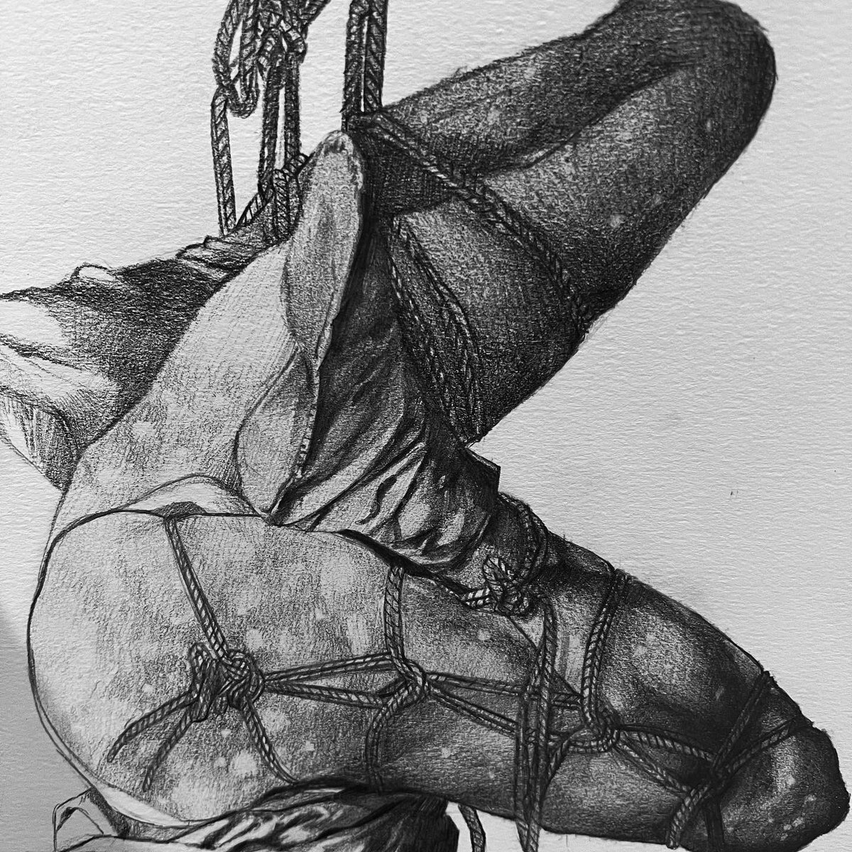Guessing who’s back? 😂✍🏻 #shibari #Pencildrawing #kinbaku