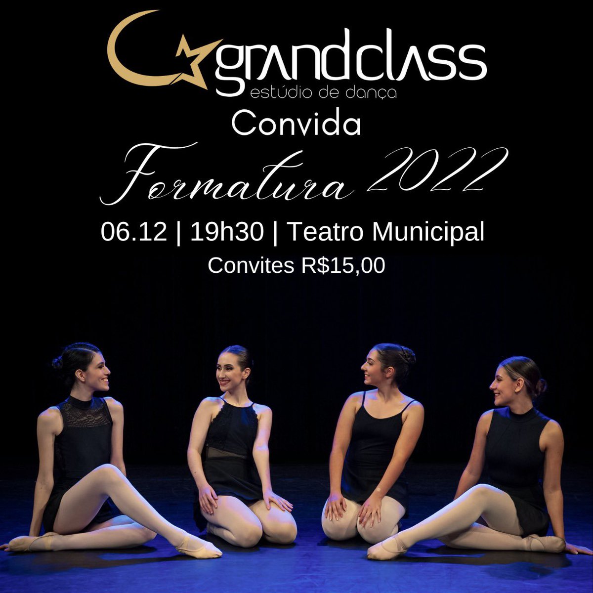 GrandClass1's tweet photo. Oi gente, A Grand terá sua PRIMEIRA  formatura de Ballet Clássico! 
Das formandas; 
Amanda Victoria Zanetti Hodniuk
Elisa Sonsin Borges 
Larissa Oliveira 
Maria Eduarda Chefer

Convidamos todos vocês para essa noite linda! https://t.co/UzDnRmgyXm