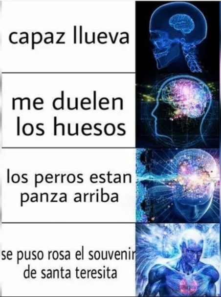 Como medis la lluvia? yo con la rodilla