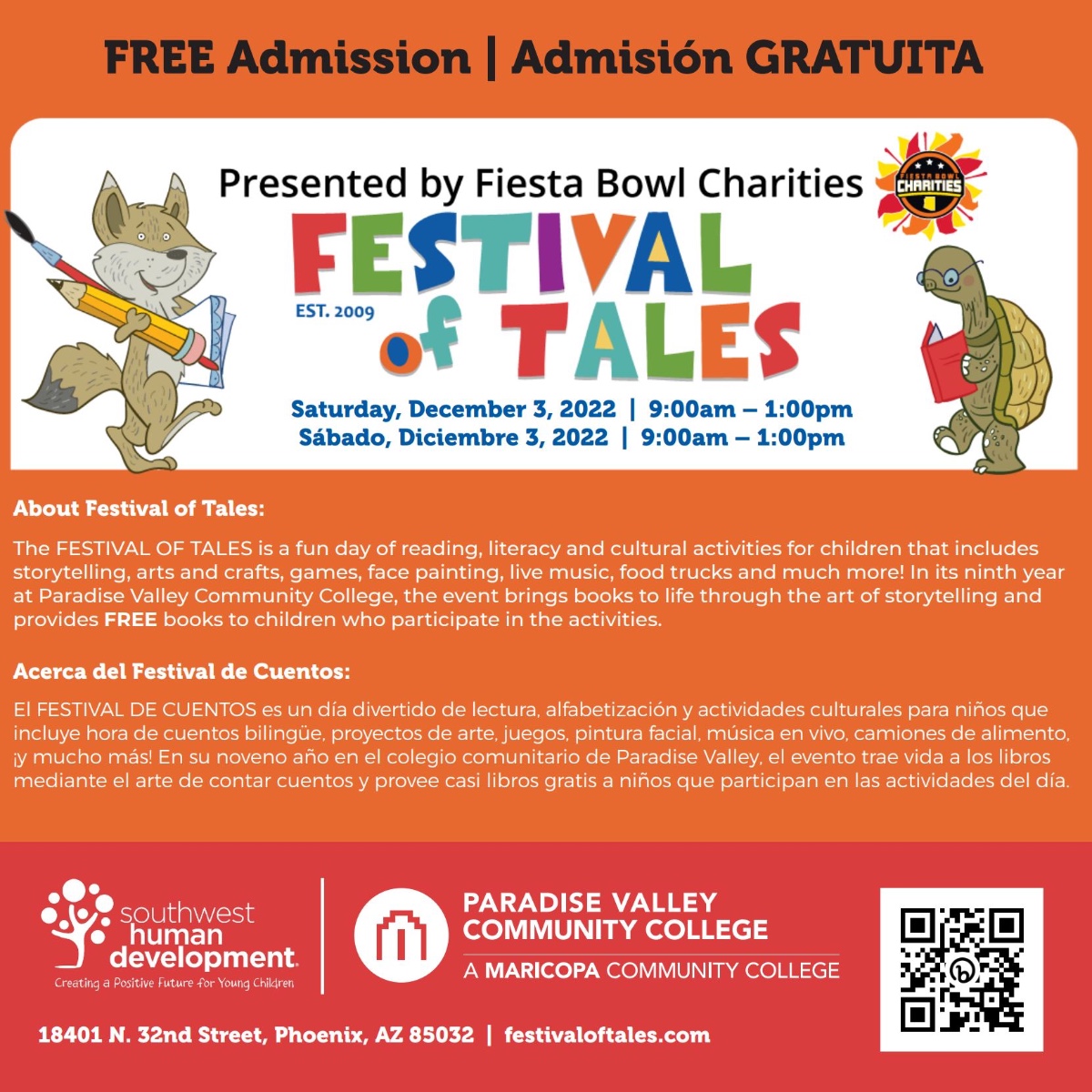 Southwest Human Development (@swhdaz) on Twitter photo Free books, arts, crafts, and experiences plus lots more at the Festival of Tales children’s event! Check out more details to the event here: fb.me/e/2uyQ8Tucj Free books, arts, crafts, and experiences plus lots more at the Festival of Tales children’s event! Check out more details to the event here: fb.me/e/2uyQ8Tucj