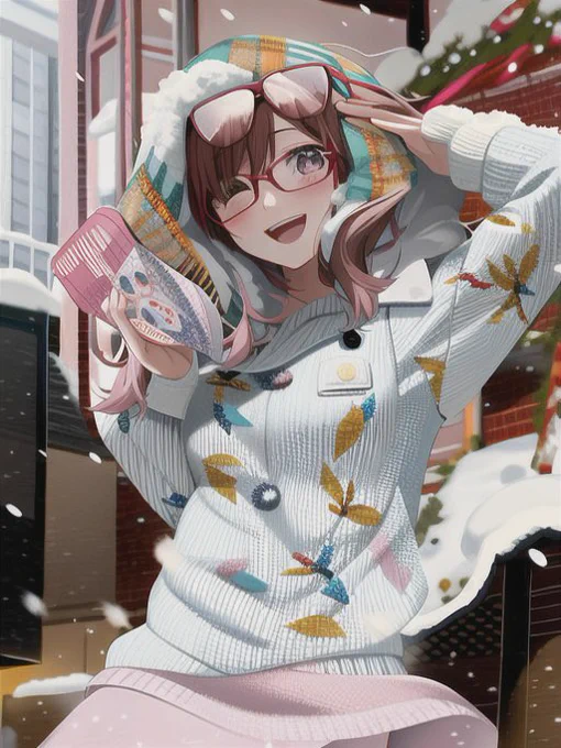 3次元モデルたぬちゃん自撮り写真からAIイラスト生成するの楽し!#meitu 