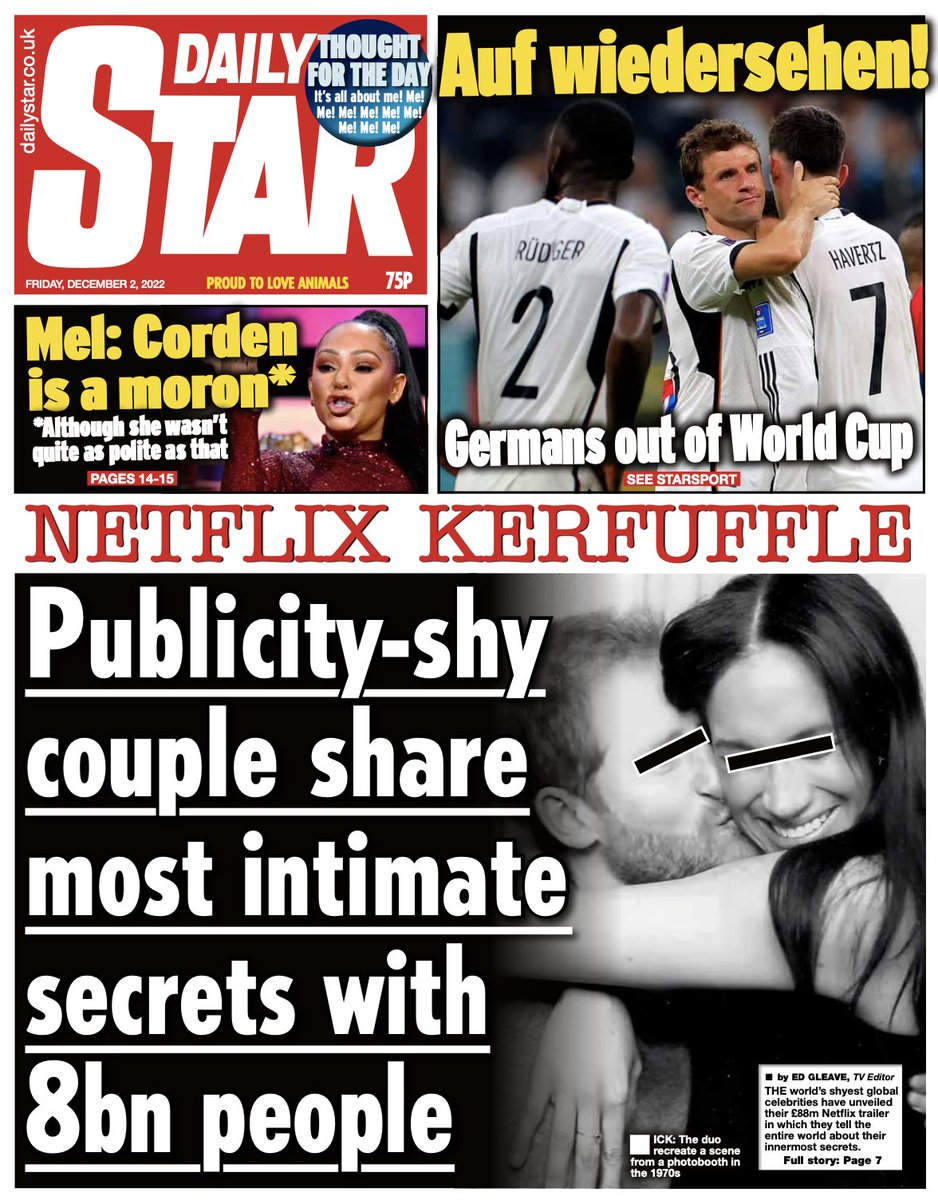 Friday’s Star: Publicity-shy couple share most intimate secrets with 8bn people” #BBCPapers #TomorrowsPapersToday bbc.in/BBCPapers