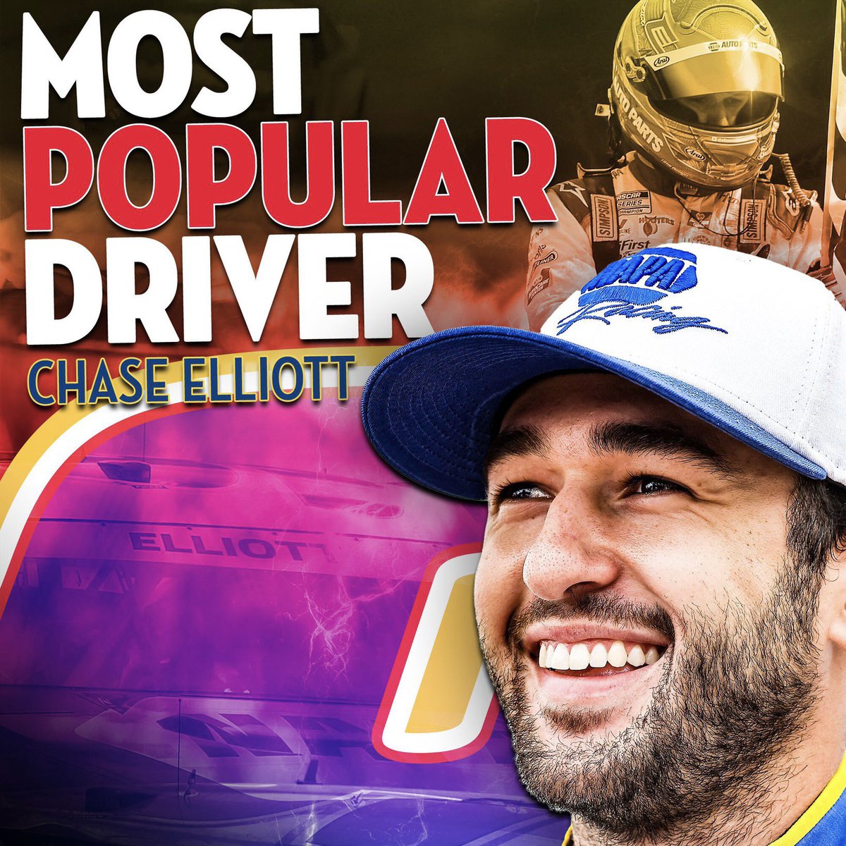Retweet to congratulate Chase Elliott.

Most Popular Driver for the fifth year in a row!