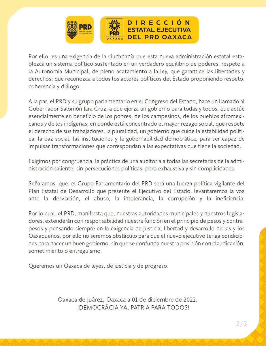 PRD Oaxaca Estatal tweet media