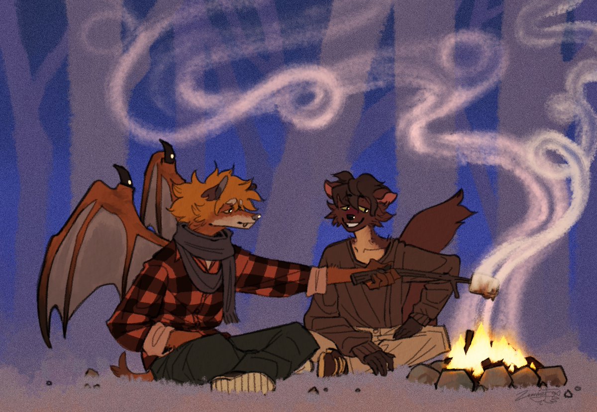 「nightly campfire 」|Zennie 🏙️のイラスト