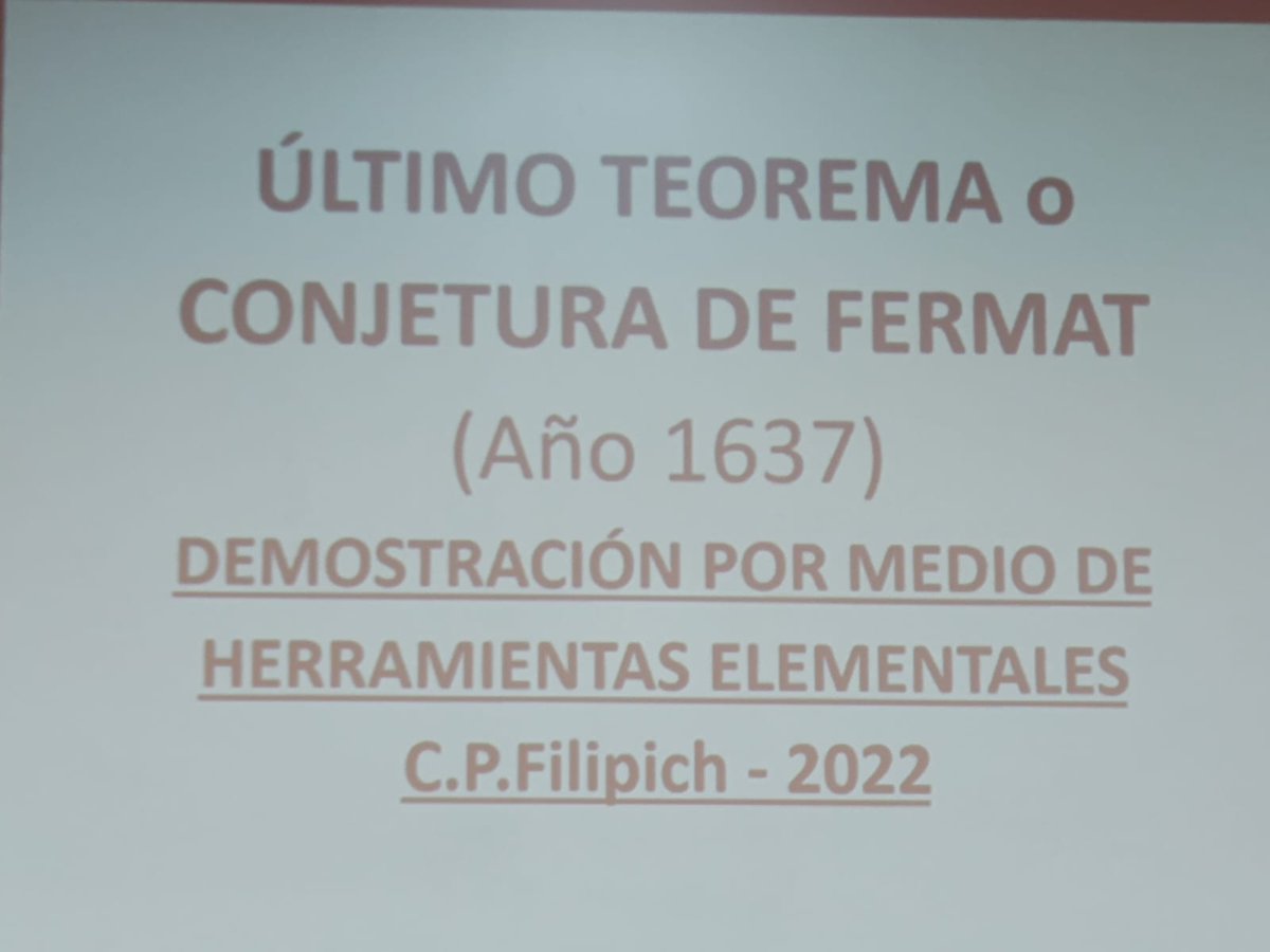 BahiaUtn's tweet photo. Notable clase del Dr Ing Carlos Filipich explicando su solución al teorema de Fermat.
Mirá la expo acá 👇🏼
https://t.co/HpXhtwOo4s https://t.co/CJ0yRrrkeE