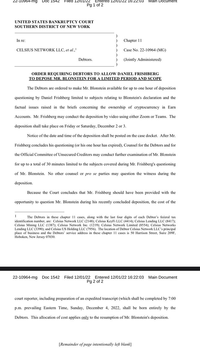 DavidJAdler1991's tweet photo. #CelsiusNetwork #CelsiusBankruptcy Another win for @DanielFCelsius.  Some college kid beating the largest (?) law firm in the world.  Truly a David and Goliath battle. Congrats Dan.   https://t.co/MH0J1o6iGA https://t.co/0E1dG7JFIZ