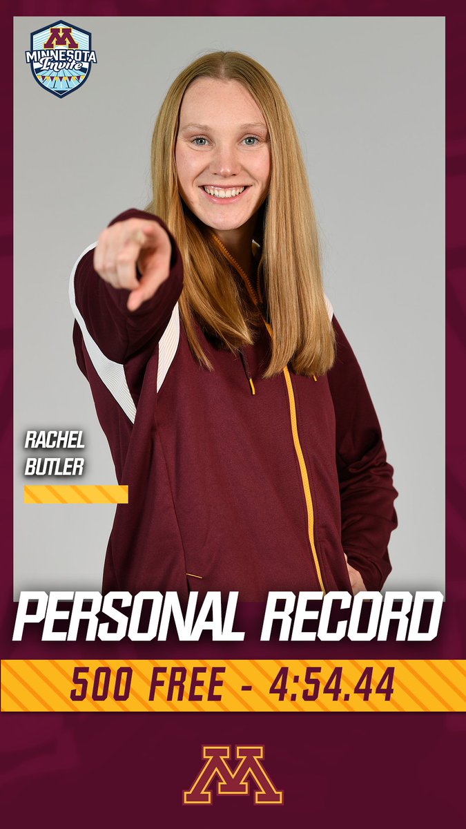 GopherSwimDive's tweet photo. Rachel Butler lowers her PR for the second time today in the 500 Free, while Ella Smith shaves 0.5 off of hers! https://t.co/HIvoUmn516
