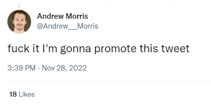 rundll32's tweet photo. @Andrew___Morris Andrew let me know if you need some assistance in the future with promotions, I've run successful promotion campaigns which have received over 200 likes on a single tweet. Happy to discuss anytime -𝕣 https://t.co/6YQD0jVPTT