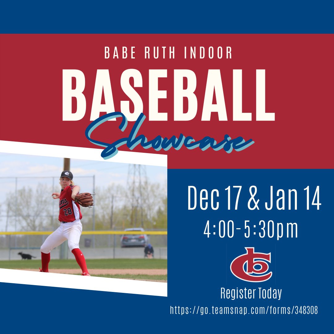 BabeRuthCalgary (@baberuthcalgary) on Twitter photo Babe Ruth Calgary will be hosting a 2 session event in which players age 12-18yrs are welcome to come to our indoor facility for training sessions hosted by our Technical Director group!
For more information, and to register please see our website at: baberuthcalgary.teamsnapsites.com/join-us-to-lea… Babe Ruth Calgary will be hosting a 2 session event in which players age 12-18yrs are welcome to come to our indoor facility for training sessions hosted by our Technical Director group!
For more information, and to register please see our website at: baberuthcalgary.teamsnapsites.com/join-us-to-lea…