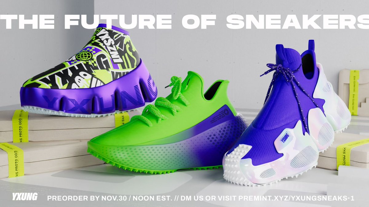 tombakker_co's tweet photo. After years in the making, the future of Sneakers is finally here!

I'm talking
- 3D Print-on-Demand
- Commercial Rights
- Dynamic Digital Twin NFTs
- 3D Avatars
- Digital Wearables

@YxungSneaks, backed by innovative design DAO @madeiummade 

https://t.co/uqMM5vpnYj 

A 🧵 https://t.co/v5kM35O2GG