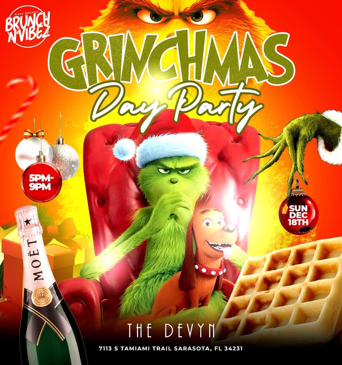 a1_niecyyy's tweet photo. BRUNCH N VIBEZ GRINCHMAS DAY PARTY🔥🔥 
DECEMBER 18TH‼️ GET YOUR TABLES NOW BEFORE THEY SELL OUT IM TELLIN YA NOW🔥🔥🎅🏽🎄 5PM-9PM🗣 BOTTOMLESS MIMOSAS  AVAILABLE 5PM-8PM🍾🥂LAST BNV OF THE YEAR🔥🔥🔥 COME EAT DRINK HOOKAH AND VIBE LETSS GOOOO‼️🔥🔥 @thehookahhhut https://t.co/QuEUQlMpSq
