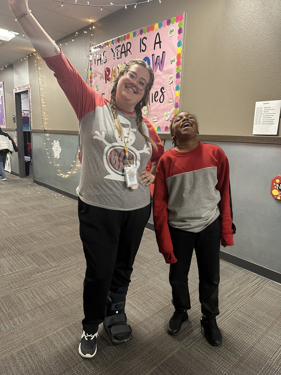 We realized half way through our day that we totally match today 😂. This calls for a silly picture 😆 #NCExcels