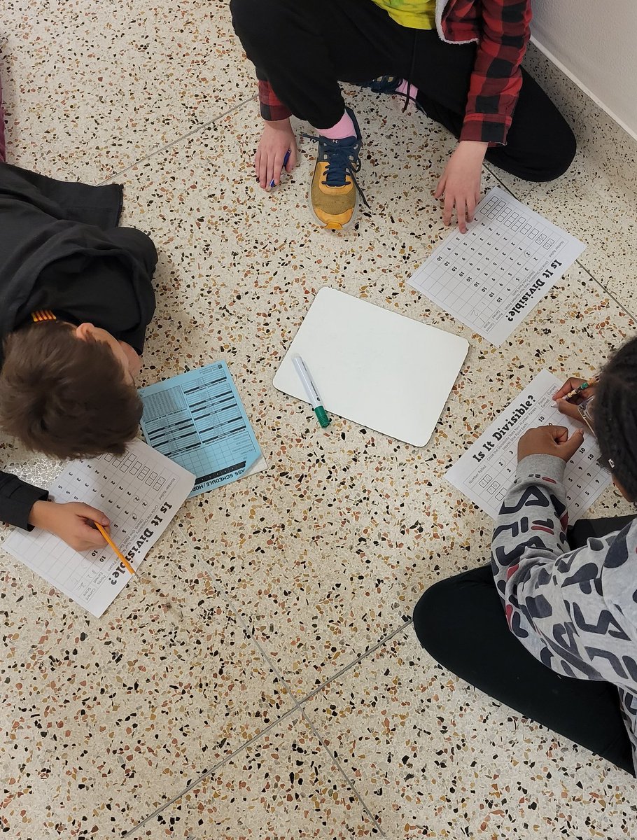 Today we used 10-sided dice to make 2, 3 and 4 digit numbers to strengthen our understanding of divisibility rules. This game from @mathequalslove kept all Ss engaged for our #ThinkingThursday task! #ThinkingClassroom #ocdsb