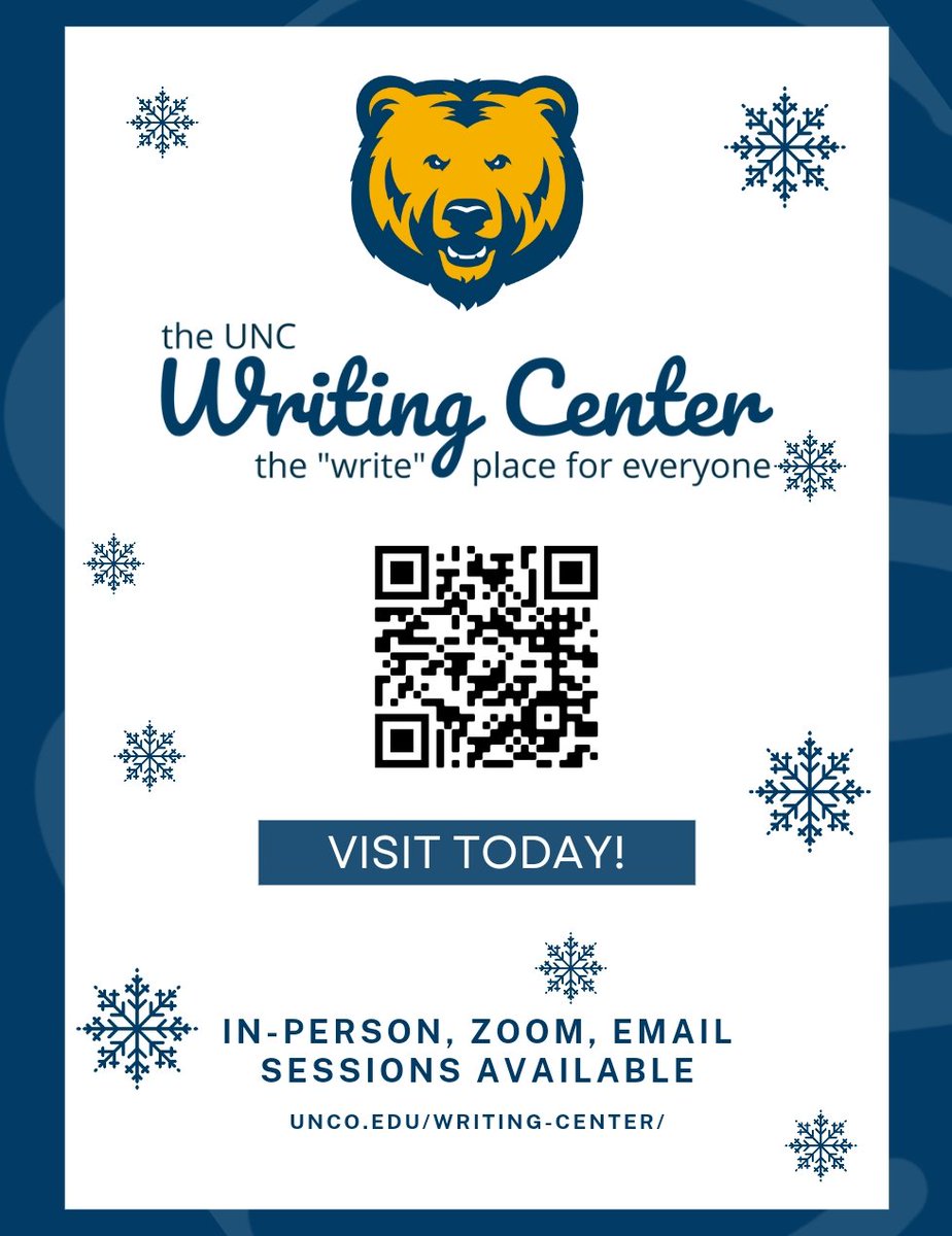 UncoWriting's tweet image. Hello, Bears! Final papers got you stressed out? Well no need to fear because the Writing Center is here to help! Just book a session today before it's too late!