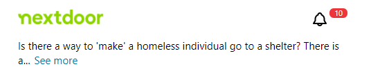 jordan_idiot's tweet photo. finally signed up for nextdoor, it's pretty much what i expected https://t.co/lQ3Ap9uOxp