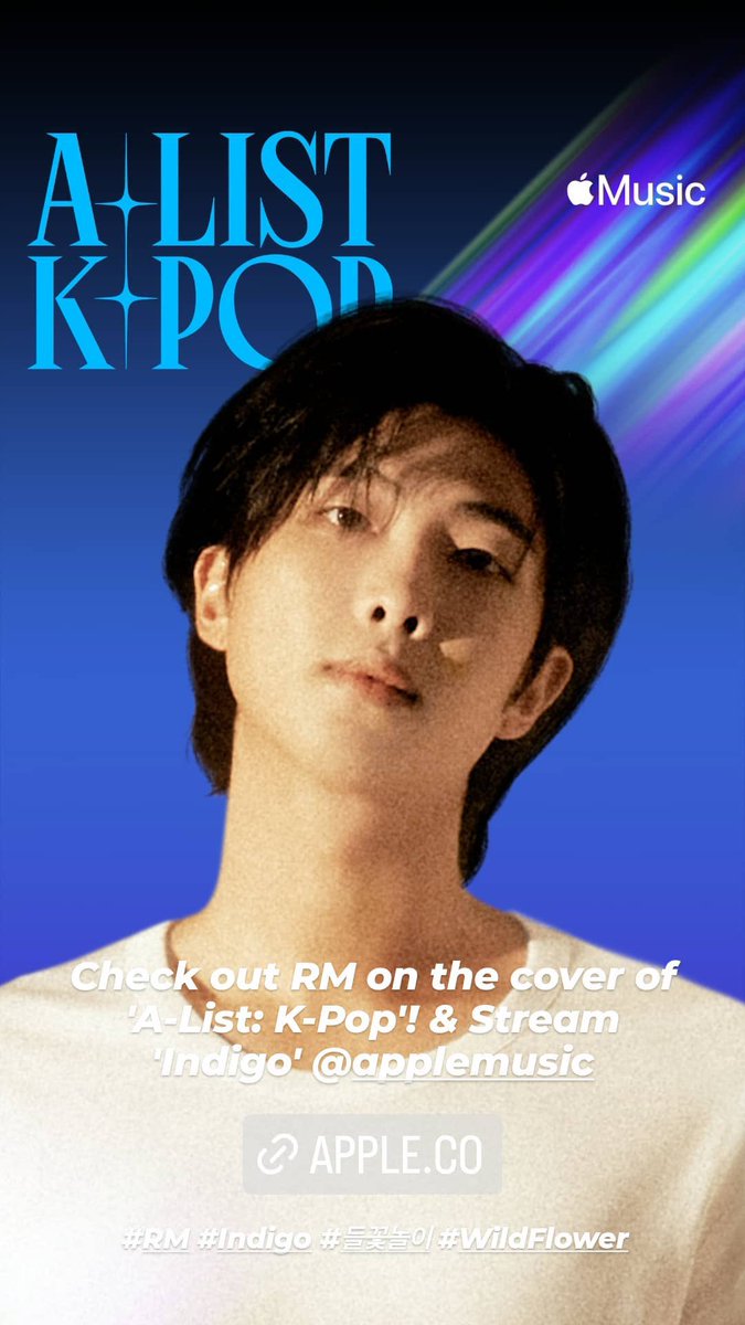 221202 BTS Official STORY (1~2)

“Listen to 'Indigo' on 'This is RM' playlist on @/spotify!

#RM #Indigo #들꽃놀이 #WildFlower”

“Check out RM on the cover of 'A-List: K-Pop'! &amp; Stream 
'Indigo' @/applemusic

#RM #Indigo #들꽃놀이 #WildFlower”