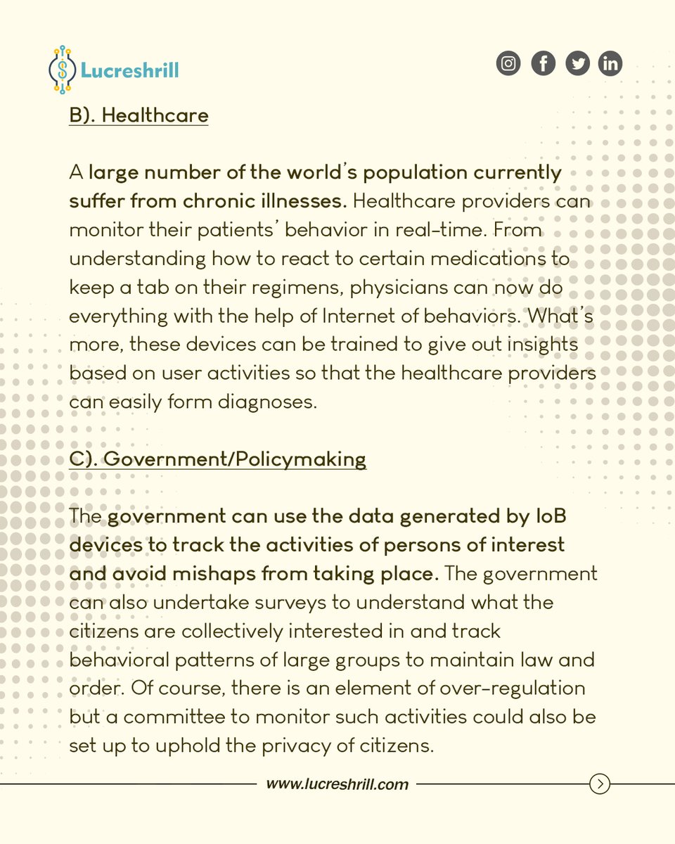 lucreshrill's tweet photo. Applications of IoB:
#internet #internetofthings #iob #internetofbehaviour #newtechnology #newtech #dataanalytics #iot #lucreshrill #newtech2022 #toptech #toptech2022 #trendingTopic #treds #businessdata #healthcare #healthcaremarketing #digitalmarketing #socialmediamarketing https://t.co/M8WfxwUTAo