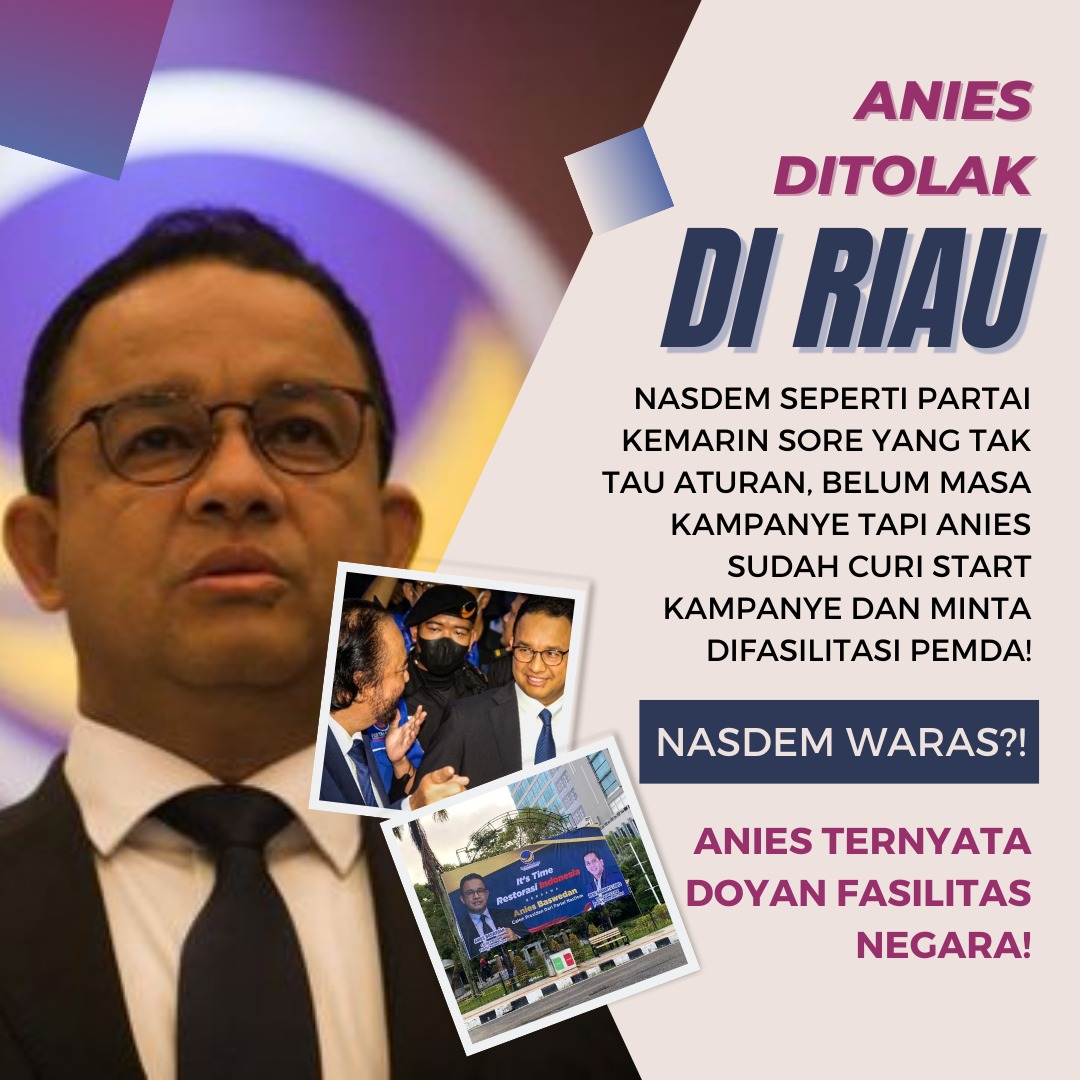 Jelas pemecahbelah bangsa malah direkrut Nasdem
#HTIFPIDukungAnies
#AniesDidukungKHILAFAH
#AniesNasdemOut 
#TenggelamkanAniesBaswedan
#TenggelamkanPartaiNasdem
#GoodByeNasdemAnies
#AniesDidukungKoruptor
#AniesPendukungKhilafah
#AniesPendukungOrmasRadikal
#PribumiLebihBerkualitas