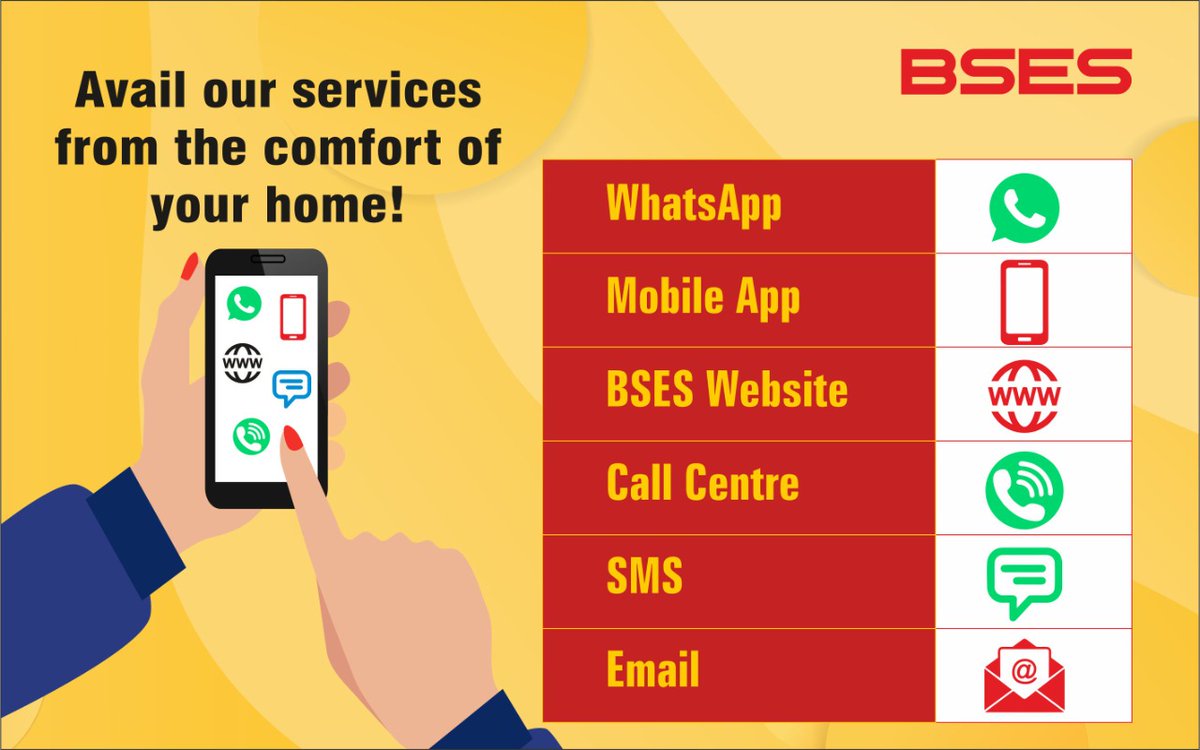 BSES Delhi on Twitter "You can avail our services from the comfort of