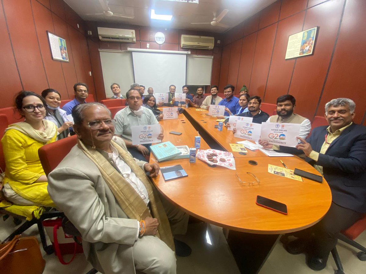 thinkindiaorg's tweet photo. Think India AIIMS Delhi celebrated India’s G20 presidency in the esteemed presence of Padmashri Dr Chandrakant Pandav, the Iodine man of India. https://t.co/GrWI9O5RSL
