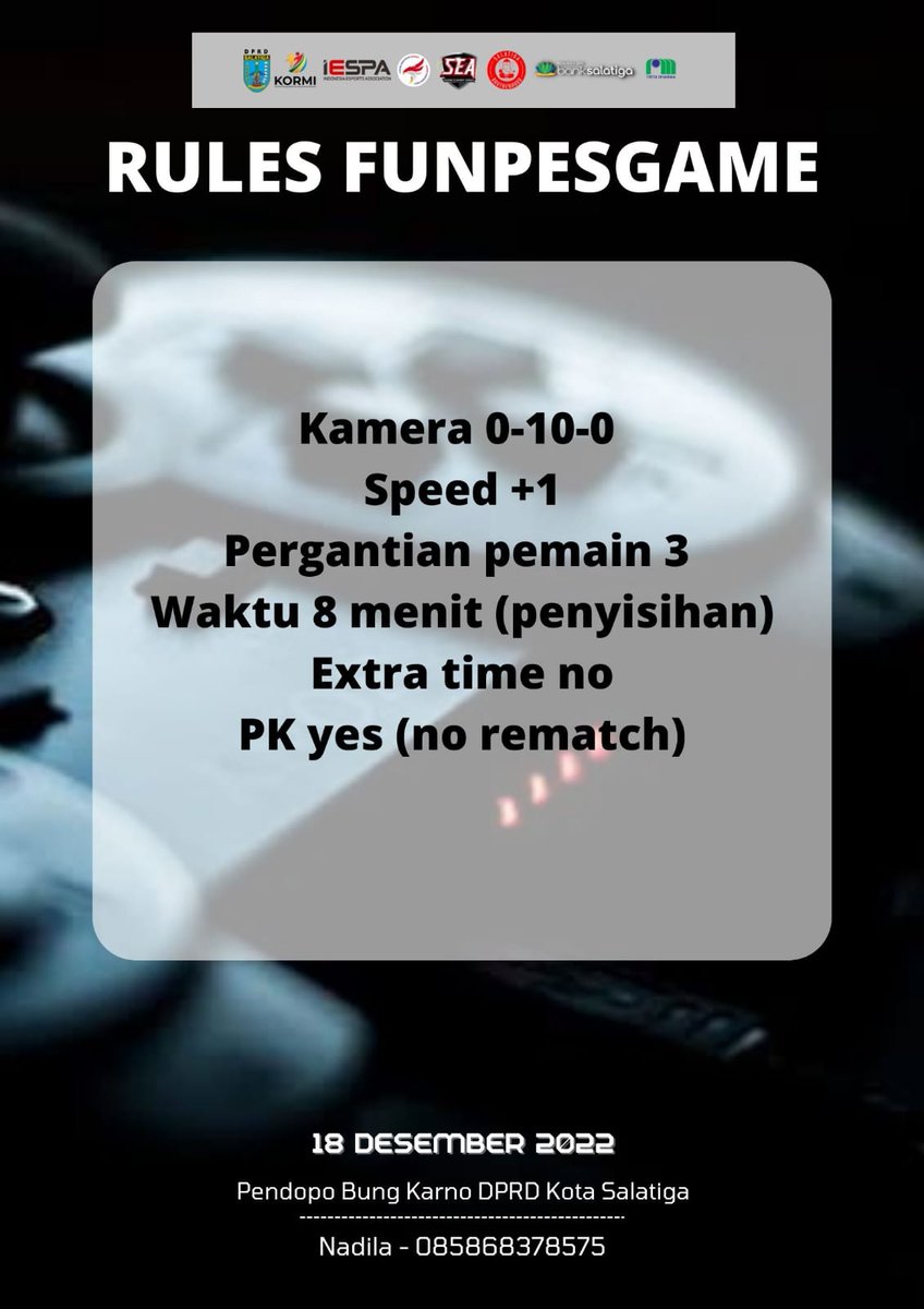 esi_Jateng's tweet photo. Hello Player e-Football Jateng
mari dimeriahkan even funpesgame e-football 
PES2021 yang diselenggarakan oleh ESI Kota Salatiga dan IESPA Kota Salatiga dengan total Price Pool yang menarik.

#PES2021 
#esportsjateng
#esijateng
#JatengGayeng 
#Jatengpride https://t.co/vtg0KF1XOy