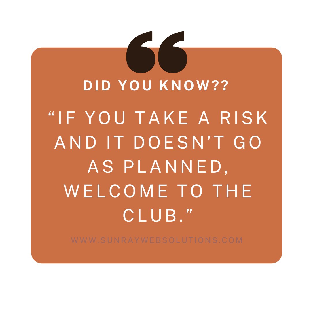 SunrayWebSoln's tweet photo. Failure is a part of taking risks and is necessary to succeed in the long run💪

.

.

.

#hardwork #motivation #fitness #success #workout #dedication #risktaking #nevergiveup #fitnessmotivation #goals #inspiration #training #hustle #sunraywebsolutions #happy #motivationalquotes https://t.co/uJuBOlqZD0