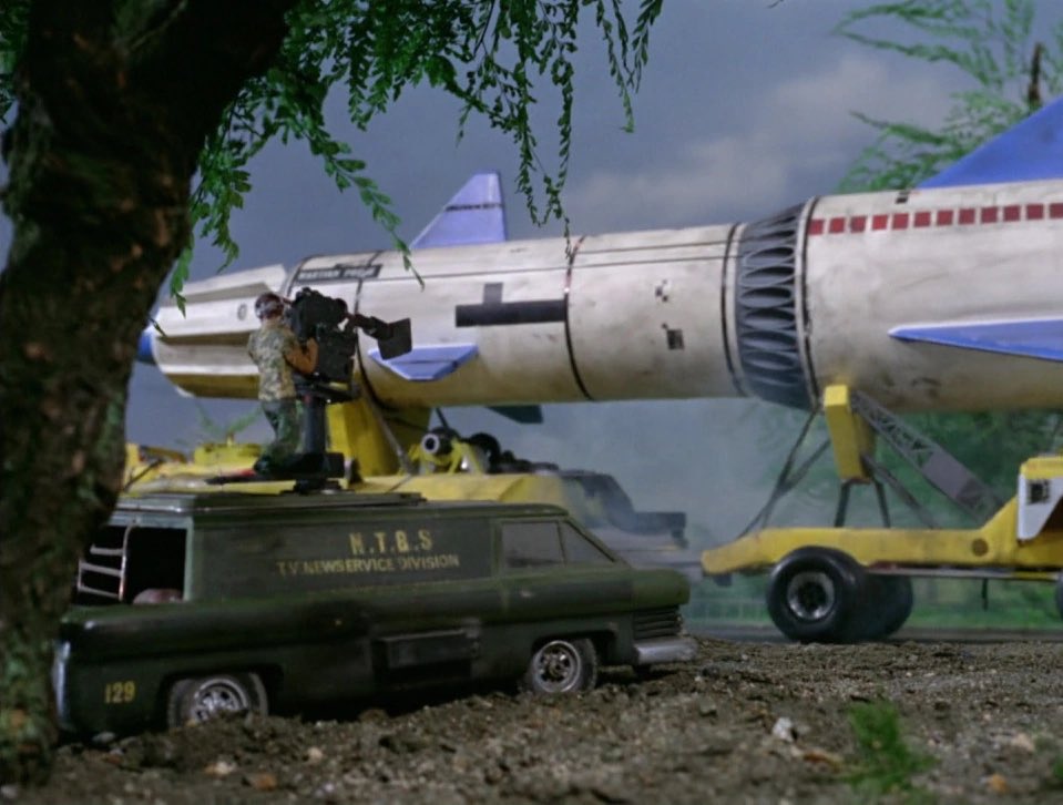 philzink's tweet photo. THUNDERBIRDS 

The N.T.B.S CAMERA VAN 
(National Television Broadcasting Service) those guys were always in the right place at the wrong time. 
Seen in “TERROR IN NEW YORK CITY” &amp; “DAY OF DISASTER”
#thunderbirds #NTBS #cameravan #gerryanderson https://t.co/u1jCljyfDb