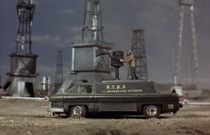 philzink's tweet photo. THUNDERBIRDS 

The N.T.B.S CAMERA VAN 
(National Television Broadcasting Service) those guys were always in the right place at the wrong time. 
Seen in “TERROR IN NEW YORK CITY” &amp; “DAY OF DISASTER”
#thunderbirds #NTBS #cameravan #gerryanderson https://t.co/u1jCljyfDb