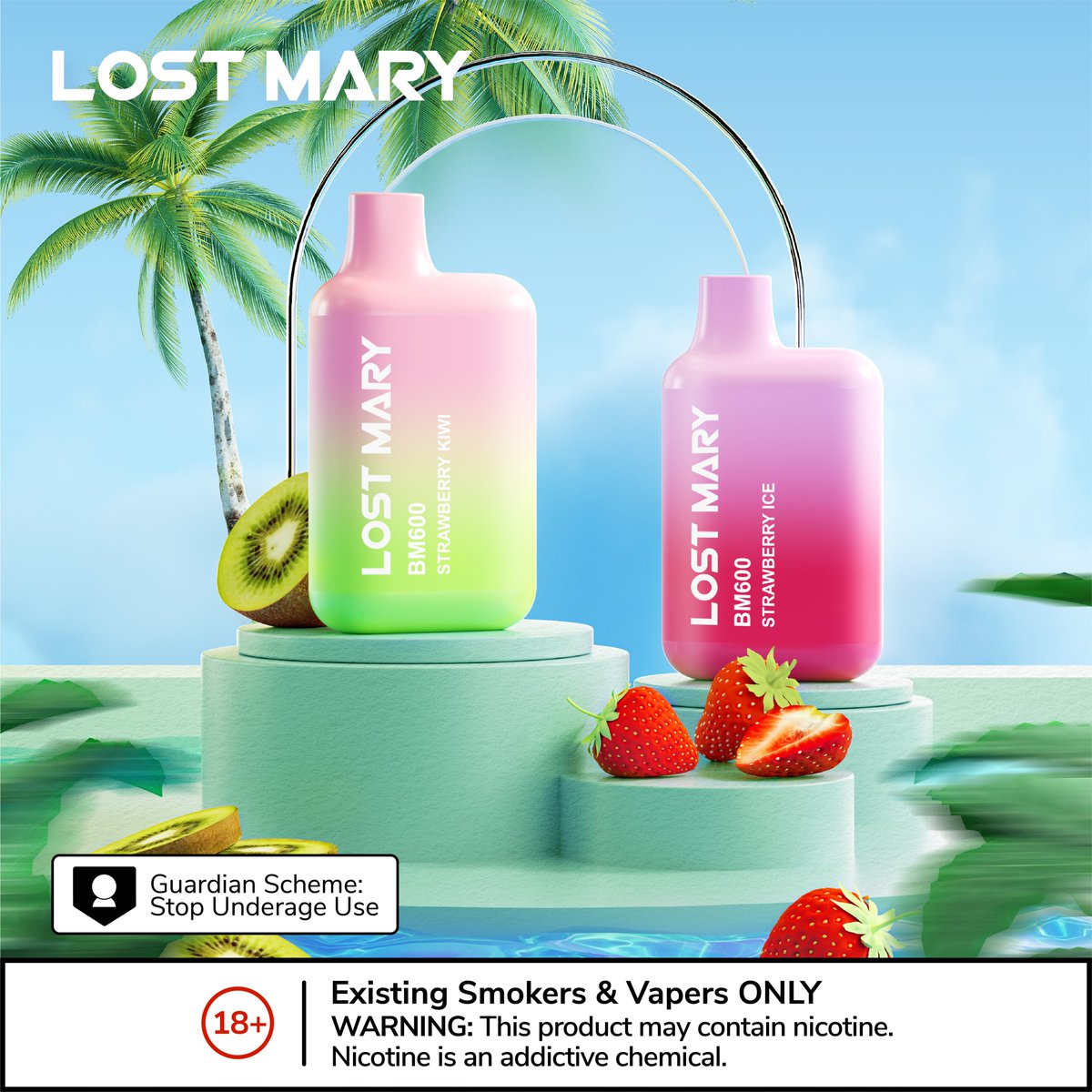 LOSTMARY_UK's tweet photo. 🧚Kiwi + strawberry, double stimulation! Bring you the feeling of summertime.

Warning: This product may contain nicotine, nicotine is an addictive chemical.
.
.
.
#lostmary #BM600 #summertime #Kiwi #strawberry https://t.co/y26Pvk3INm