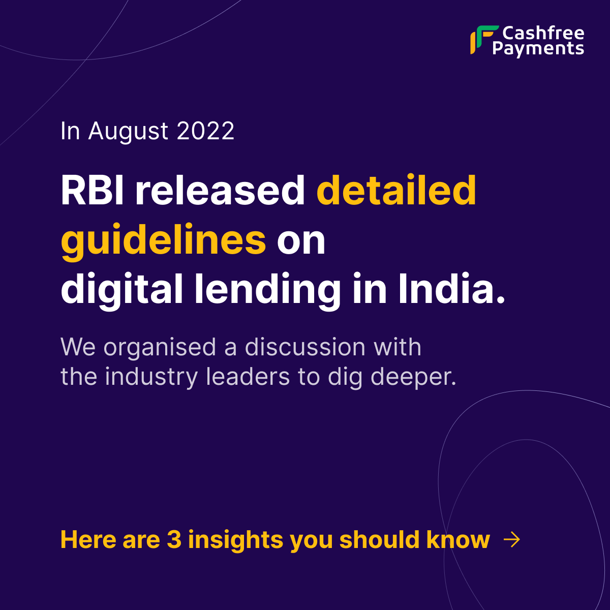 gocashfree's tweet image. #RBI announced new #DigitalLendingGuidelines in Aug&apos;22, to bring in 

✅ efficient processes
✅ improved credit decisions 
✅ a better customer experience

We organised a webinar with industry leaders to dig deeper. 🚀

Get a detailed download here👉🏻 bit.ly/3iyn6jr