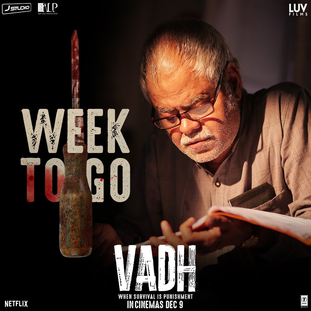 The truth will unfold in just 7 Days! 
#Vadh In cinemas from 9 December.

Watch the trailer now! 👇
bit.ly/Vadh-OfficialT…

#AnyaayKaVadh