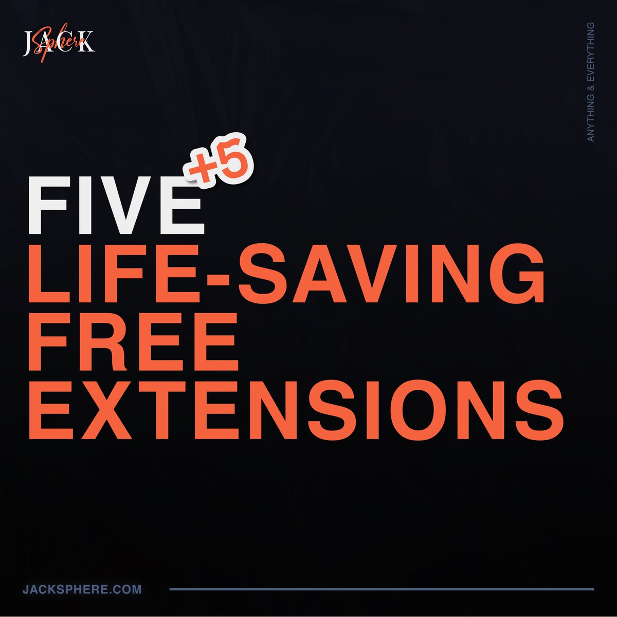 jacksphere_com's tweet photo. Team up with these extensions on your browser & save up your quality time. 🕐
Thank us later. 😎
@grammarly
@mailtrack
@mailtrackio
@bitly
#extensions #adblock #ocrimage #mailtrack #grammarly #bitly #bitlyshortener https://t.co/0PbfgHE732