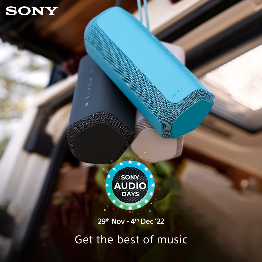 sony_india's tweet photo. With the Sony SRS-XE200 wireless speaker, it's party time wherever you go! And right now, you can get this speaker at 50% off! #SonyAudioDays are here to help you #LiveLifeLoud 🎶🔊🎉
Shop now https://t.co/i5U7aAGCed
Amazon https://t.co/Qfche1OpL0
Flipkart https://t.co/3w9GVTYlWw https://t.co/OS6ZJ3sjjn
