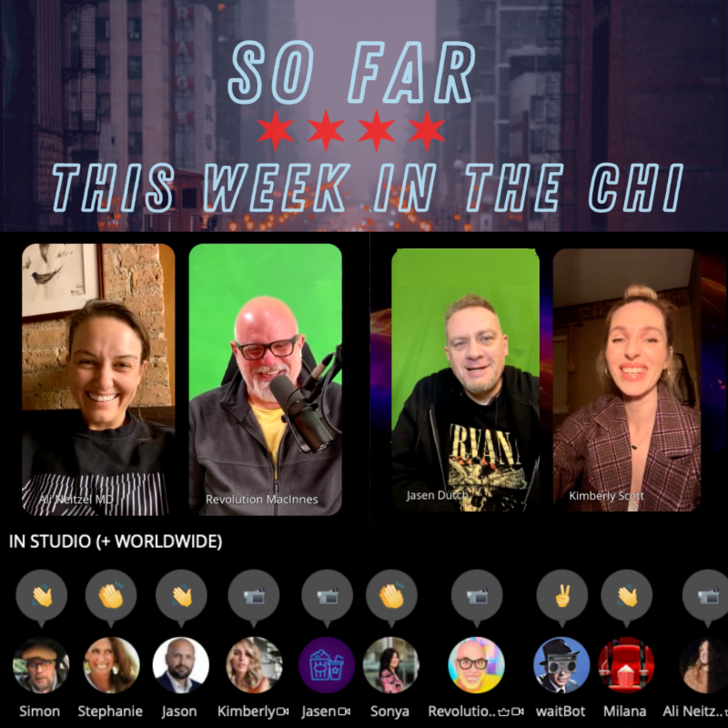 rvltnmacinnes's tweet photo. Thank you @AliNeitzelMD for hosting our show "So Far This Week in the Chi" live on Fireside.
Lucky to have @DigOnAmerica’s fearless leader Jasen Dutch and, @dearkimberlykay of "Breaking Barriers," Tuesdays on Dig on America. As well as the inimitable @stephjantzen.
#RMLPresents
