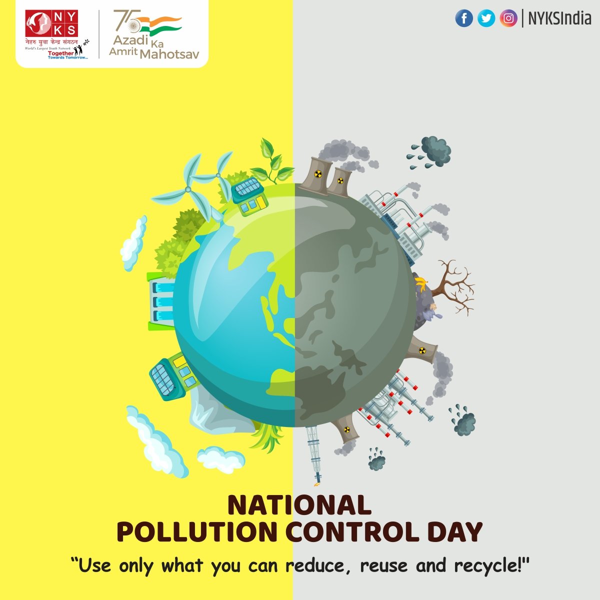 Let us save our environment from the poison of pollution...Let us raise awareness about pollution control on #NationalPollutionControlDay.

#PollutionControlDay #pollution #NationalPollutionControlDay2022