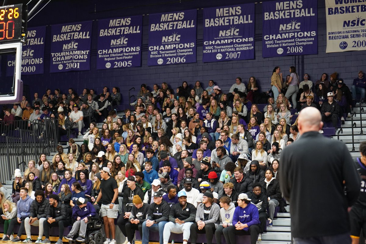 WinonaStateATH's tweet image. Winona State MBB || Bonus Tweet...tip of the Warrior helmet to the @WinonaStateMBB student section this evening...Great atmosphere in McCown tonight! We love to watch Warriors watching our Warriors compete! #GraduateChampions #WSUWarriorProud