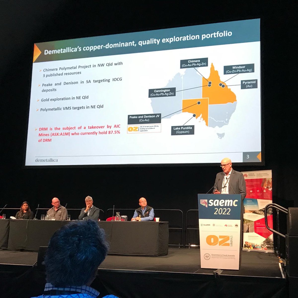 _SAEMC's tweet photo. And that’s a wrap on session 2! Great to hear from Hillgrove Resources, Indiana Resources, Hetherington & Demetallica. #saemc22 https://t.co/ngOGfwXM7j