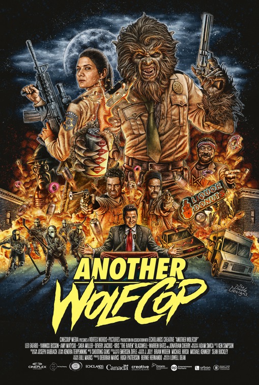 theStevilDead's tweet photo. On this day 5 years ago Leo Fafard, @yannick_bisson, @myMatysio, Sara Miller, @kdeveryjacobs, Kris "The Raven" Blackwell, Warren Bates, @yonathancherry and @ThatKevinSmith starred in the fantasy horror comedy sequel #AnotherWolfCop from writer &amp; director @lolofilm. Love this one. https://t.co/mjBO35BJm2