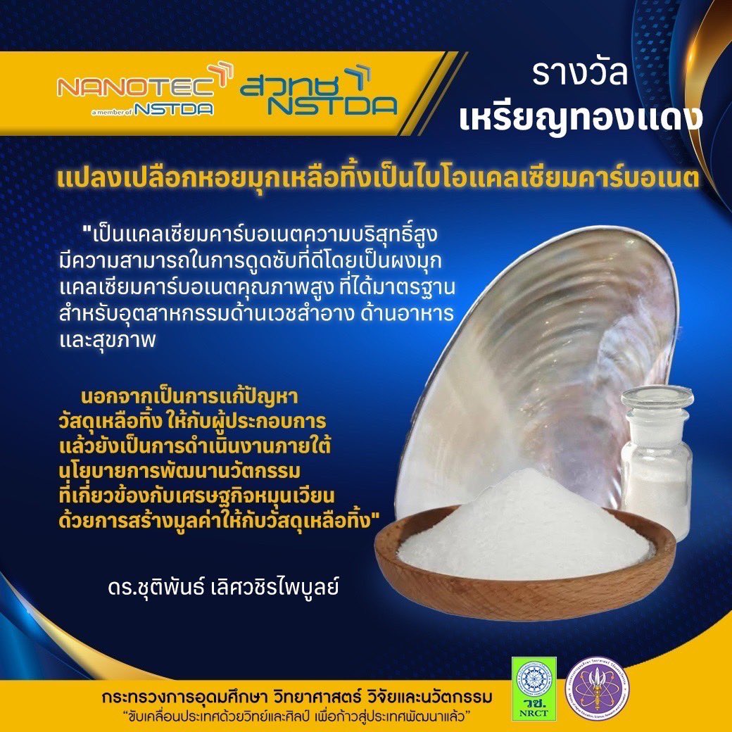 MHESIThailand's tweet image. 🎉👏🏻  2 นักวิจัยนาโนเทค สวทช. คว้ารางวัลเหรียญทองและทองแดงจากเวทีการประกวดสิ่งประดิษฐ์และนวัตกรรมระดับนานาชาติในงาน Seoul International Invention Fair 2022 (SIIF 2022) ณ สาธารณรัฐเกาหลี 
เมื่อวันที่ 16-19 พฤศจิกายน 2565 

รายละเอียดเพิ่มเติมที่: thestorythailand.com/25/11/2022/833…