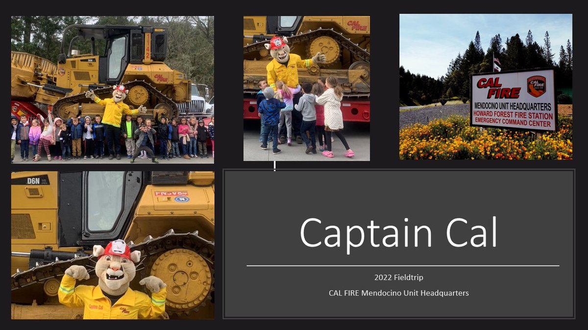 CALFIRE_MEU's tweet photo. CALFIREMEU hosted a fieldtrip for 104 kindergarteners on Thursday. The kids learned about the helicopter, fire engine, firefighting equipment and handcrews. The kids met Captain Cal and had class photos! #CapCal https://t.co/MFcqzqCdhd